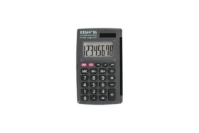 Карманный калькулятор STAFF STF-6248 104х63мм, 8 разрядов, двойное питание, 250284