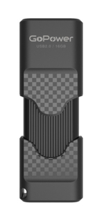 Флеш-накопитель GoPower SLIDER 16GB USB2.0 пластик черный матовый