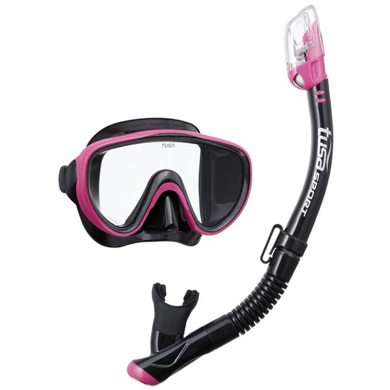 Набор маска+трубка в сумке TUSA Sport UCR-1625 Black Series черный/розовый