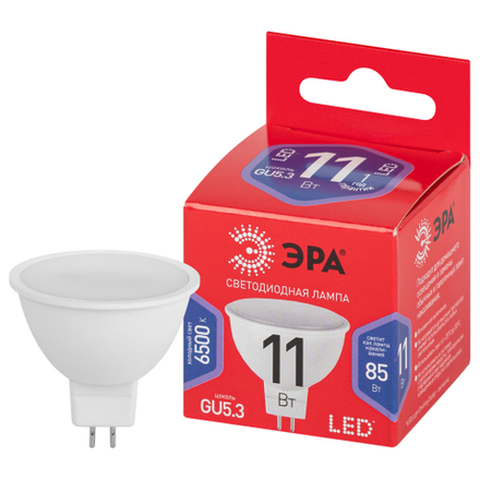 Лампа светодиодная ЭРА RED LINE LED MR16-11W-865-GU5.3 R 11Вт софит холодный дневной свет GU5.3