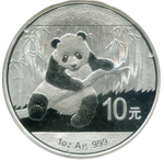 10 юаней 2014 Панда. Китай. Серебро