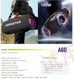 Портативная Беспроводная Bluetooth Колонка Hopestar A60, 100W / Караоке Система / Беспроводной Микрофон / хаки