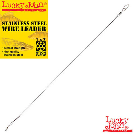 Поводки стал. Lucky John SSW 1x7 оснащ. вертл. и вертл. с застёж. диам.0.45мм/06кг/23см/ 2шт.