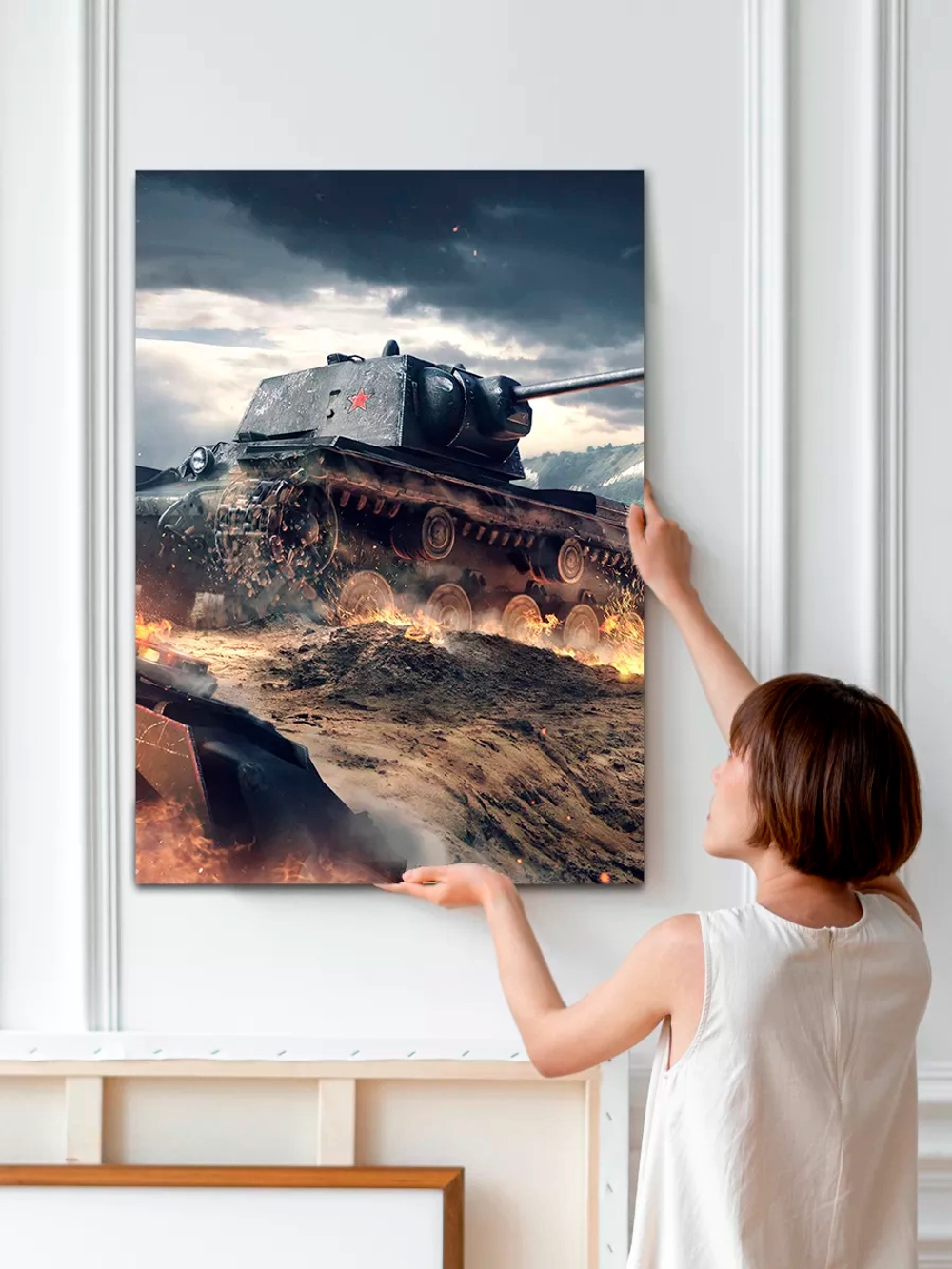 Интерьерная картина "Танк КВ-1", 50х70см 1шт.