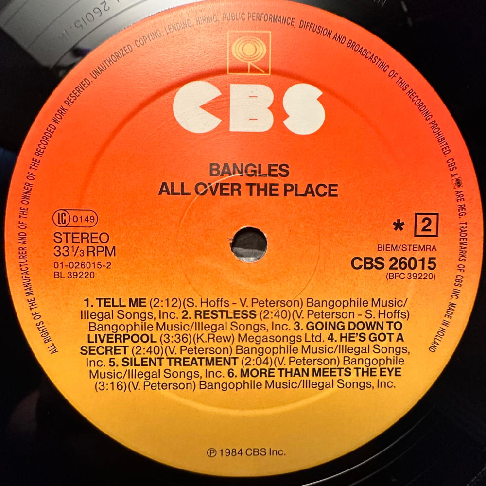 Bangles - All Over The Place (Голландия 1984г.)