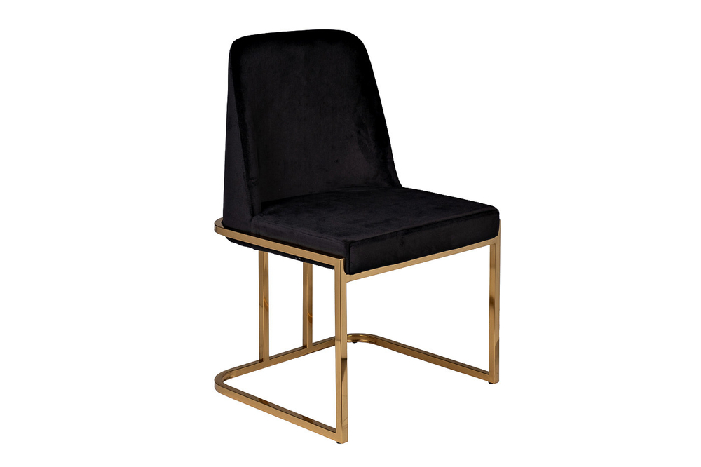 Стул велюровый обеденный 89x56x54см Garda Decor черный/золото
