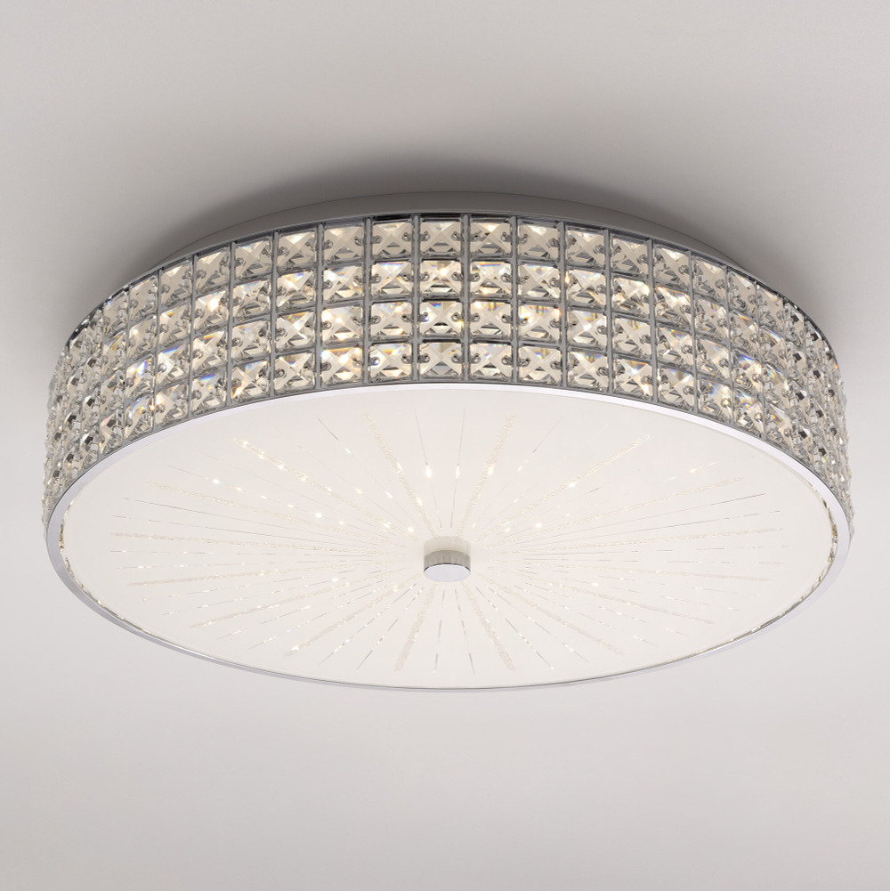 Citilux Портал CL32418G1 LED RGB Люстра хрустальная с пультом Хром