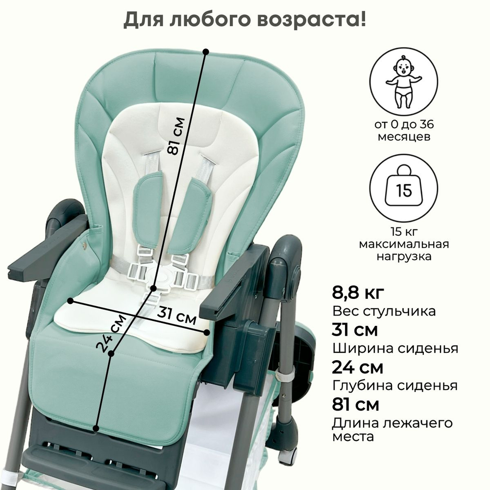 Стульчик-шезлонг для кормления Amelia
