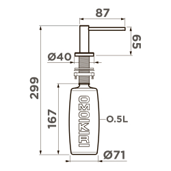 Дозатор Omoikiri OM-10-LG