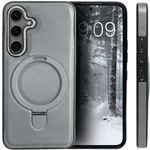 Business style чехол из кожи для SAMSUNG GALAXY S24 (не ULTRA/ FE/ PLUS!) с кольцом-подставкой и бархатной подкладкой