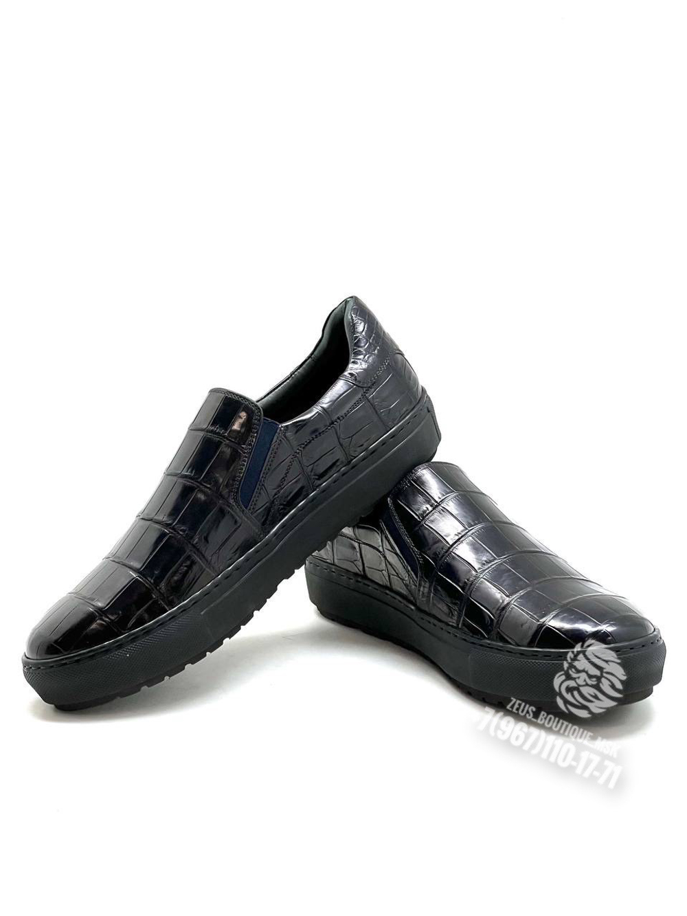 Слипоны из кожи крокодила Zilli