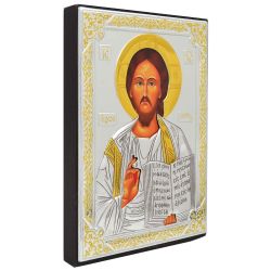 Спаситель Вседержитель. Икона Иисуса Христа в серебряном окладе
