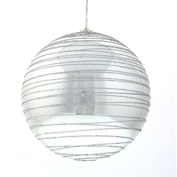 Украшение новогоднее Шар "Спираль серебристая", D 15 см, L 15 W 15 H 15 см
