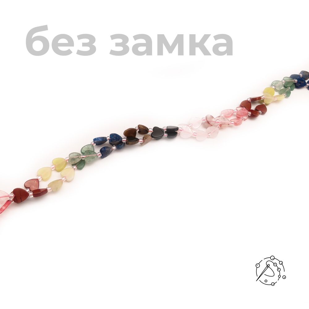 Нить бусин микс