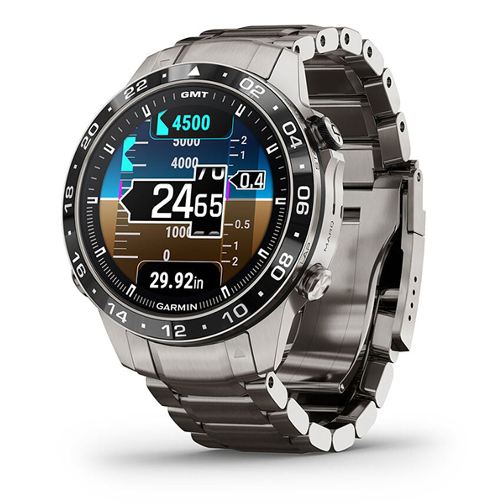Умные часы Garmin MARQ Aviator (Gen 2) 46 мм с браслетом в титановом корпусе