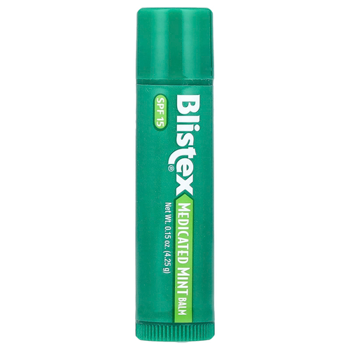Blistex, заживляющий бальзам, защита губ с солнцезащитным фильтром, SPF 15, мята, 4,25 г (0,15 унции)