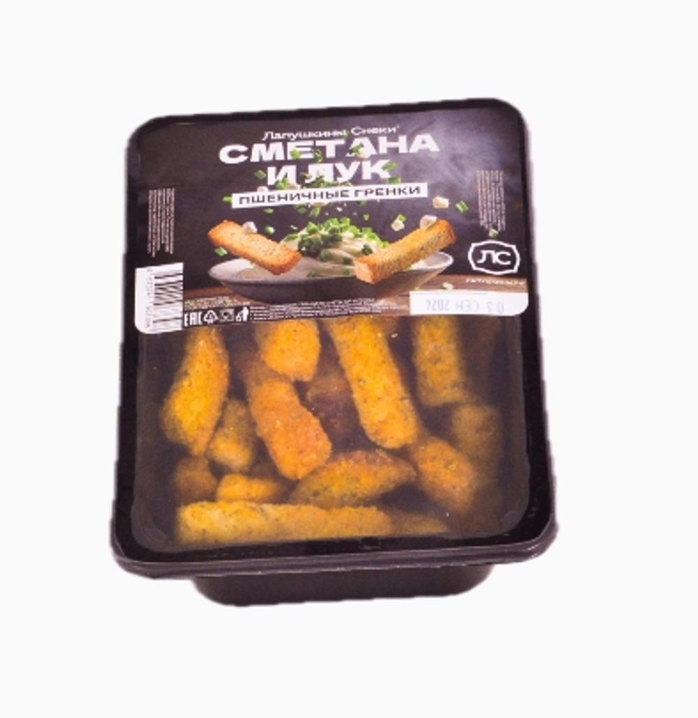 Гренки Пшеничные Сметана и Лук 100гр*30шт