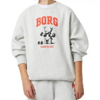 Кофта для мальчика теннисная Björn Borg Oversized - ultra light grey melange