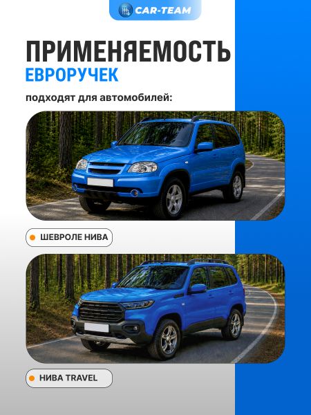 Евроручки дверей на Лада Нива Travel, Шевроле Нива "Тюн-Авто" (неокрашенные)