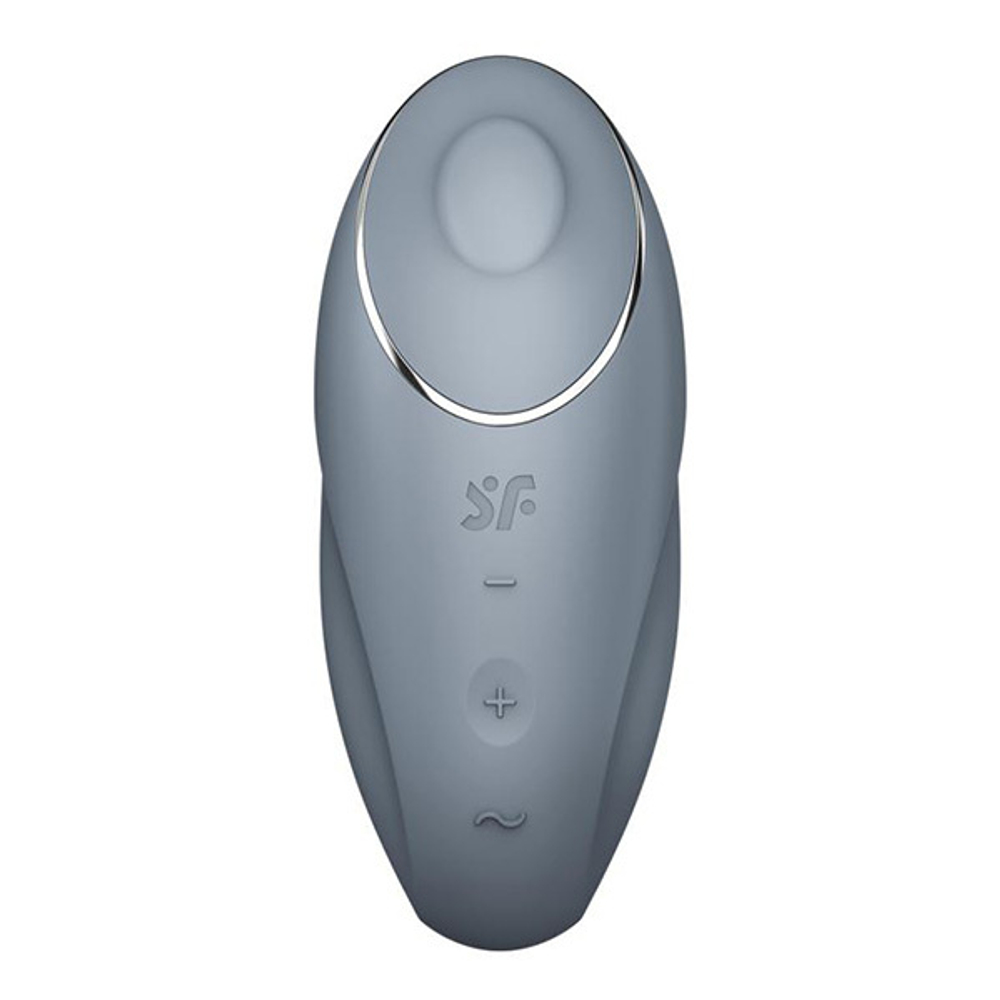 Светло-серый вибростимулятор 11см Satisfyer Tap & Climax 1