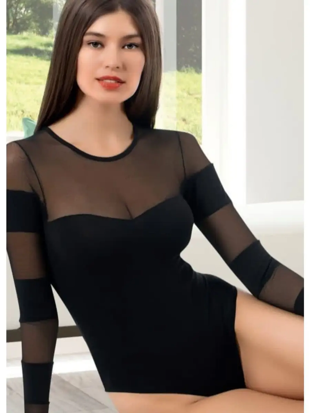 боди с длинным рукавом
