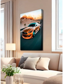 Картина "Ford Mustang", на стену для интерьера 50х70см 1шт.