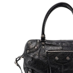 Balenciaga Leather Handbag Travel Bag Unisex Black