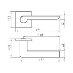 Ручка раздельная PUNTO STEP ARC.Q52 GR-23 графит /62273/
