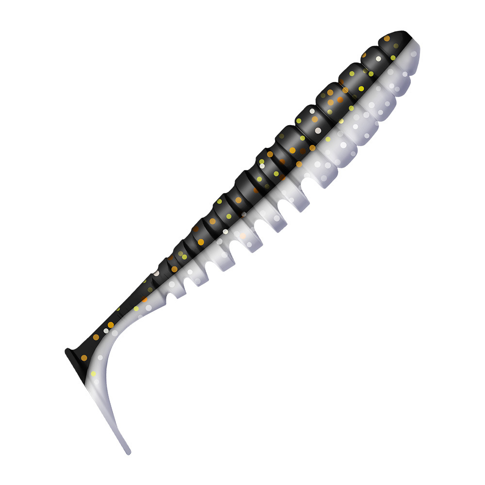 Приманка ZUB-SHAD  75мм(3")-6шт, (цвет 030) черный верх - натурал низ
