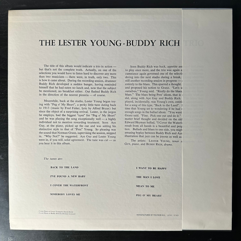 The Lester Young - Buddy Rich Trio (Япония 1976г.)