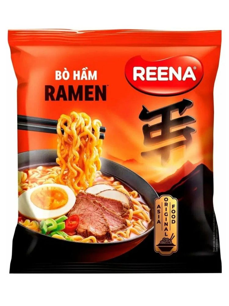 Лапша Reena Bo Ham С острой томленой говядиной 115 г x 5 шт