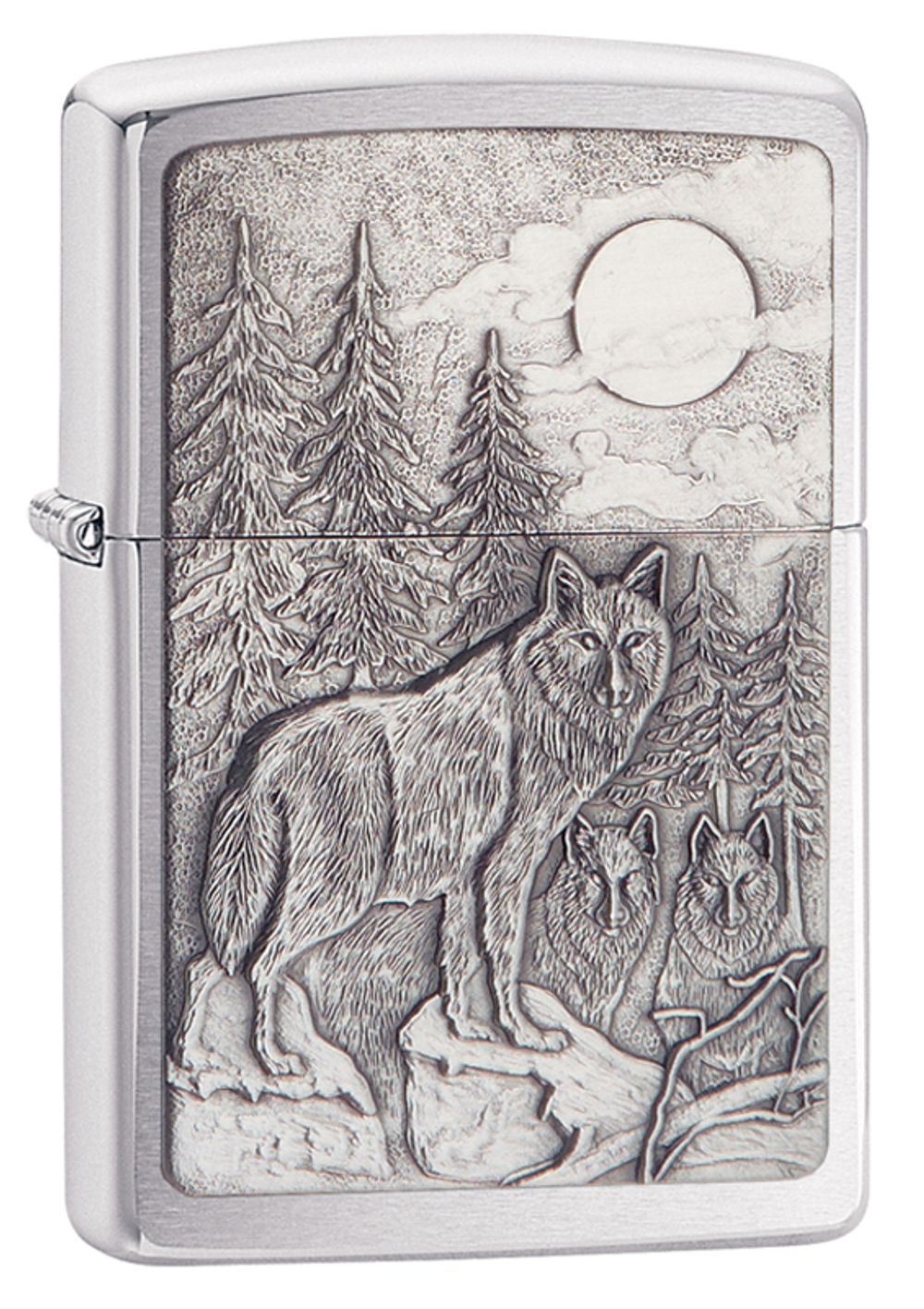 20855 Зажигалка ZIPPO Timberwolves, Brushed Chrome