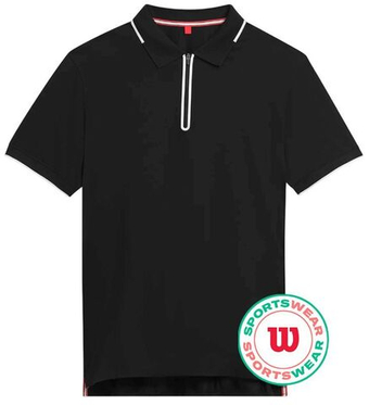 Мужское теннисное поло Wilson Advantage Zip - черный
