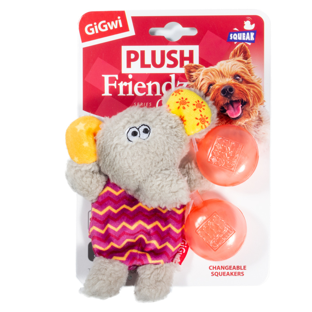 GiGwi 75013 Игрушка д/собак Слон с 2-мя пищалками