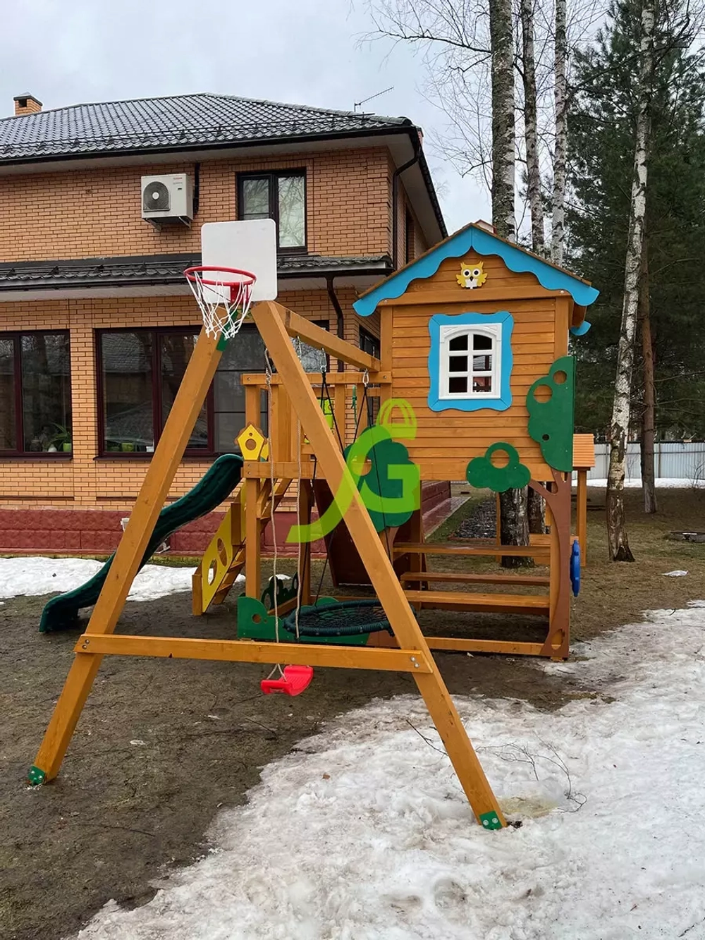 Детская деревянная площадка "Домик 2 Совёнок"