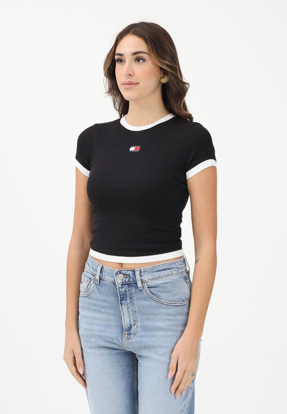 Футболка женская TOMMY JEANS SLIM SH BADGE SS RIB EXT