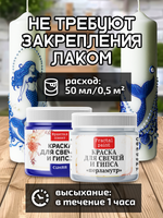 Комбо красок для свечей и гипса (синяя+перламутр) 2х18мл