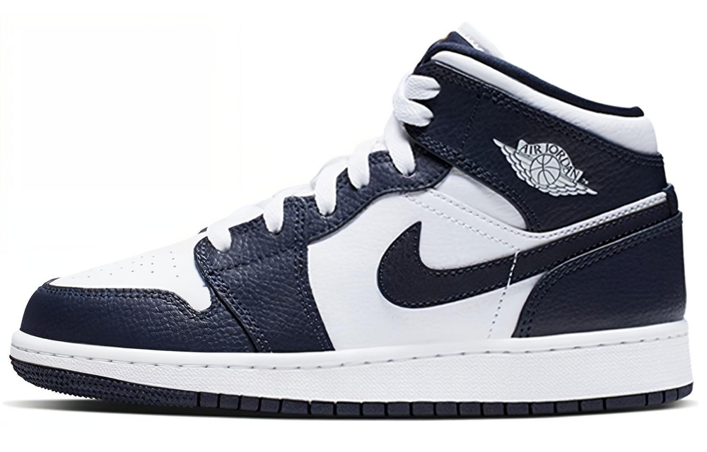 Jordan 1 Mid White Metallic Gold Obsidian GS