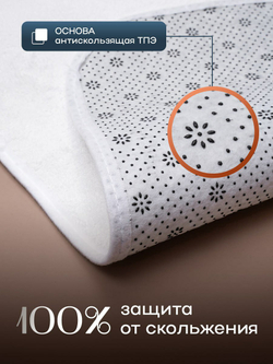 Коврик для ванной HouseOrder, антискользящий, белый, 70*50см