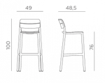 Стул пластиковый барный Nardi Cassia Stool, кактус