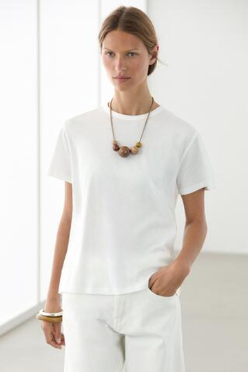 Massimo Dutti Футболка из 100% хлопка, белый