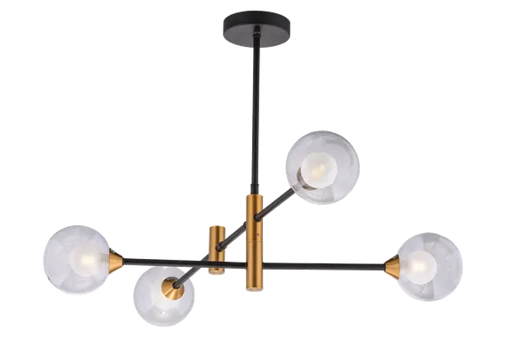 Люстра потолочная NewRgy 4751MDM/4 BK+BRO, 4×10 Вт, бронзовая и чёрная
