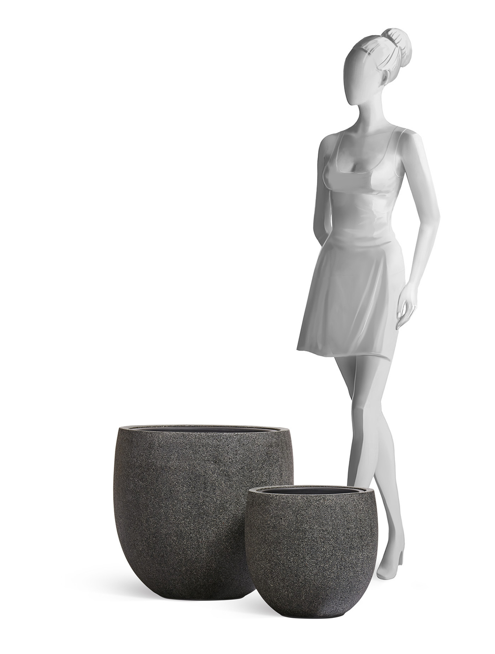 Кашпо TREEZ Effectory Stone Чаша classic Тёмно-серый камень в-34, д-40 см 41.33-01-24-117-GR-40
