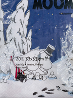 Салфетки бумажные Moomin, Зимняя страна, темно-синие 33х33 см, 20 салфеток (из Финляндии)