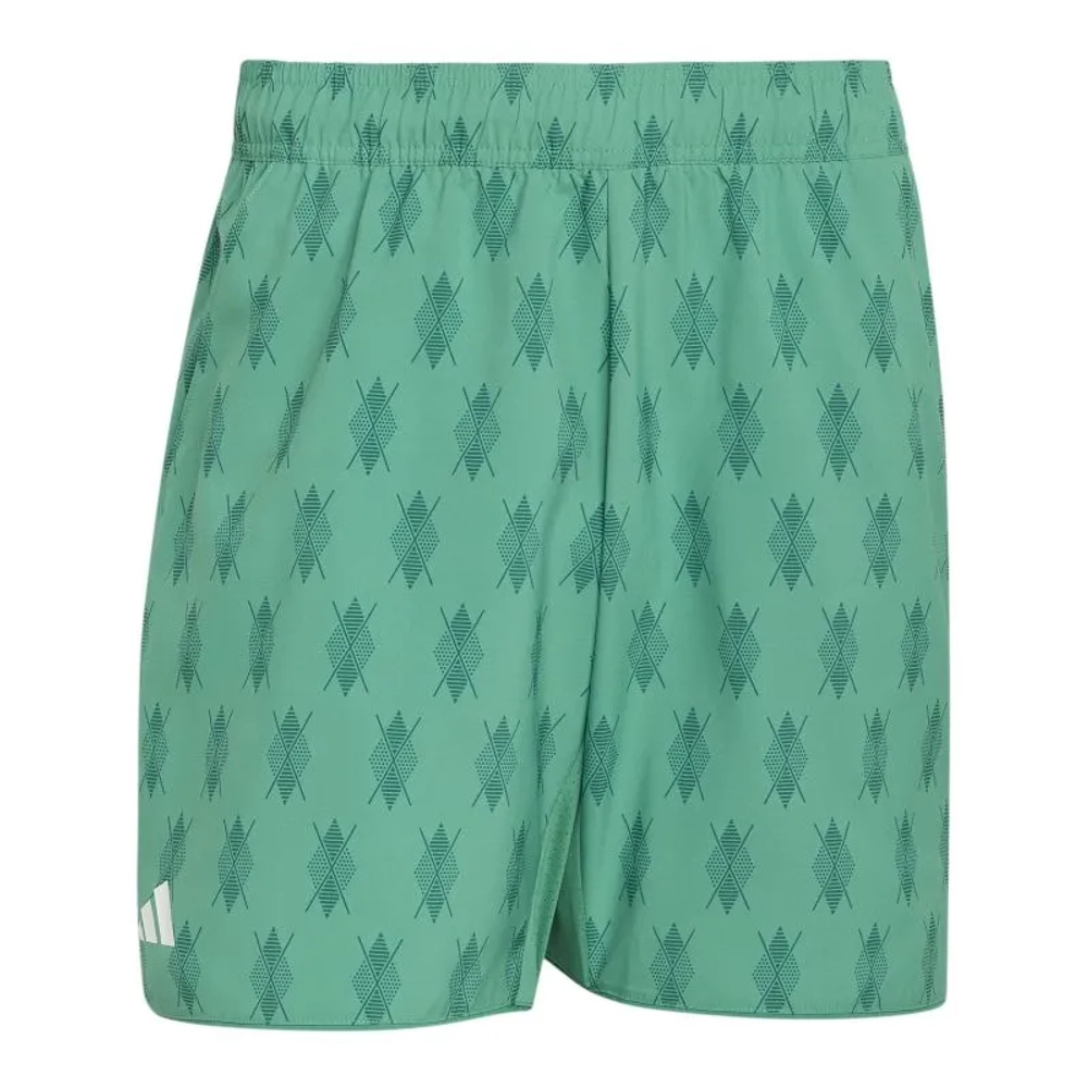 Мужские теннисные шорты Adidas Club Tennis Climacool Graphic 7in - semi court green/collegiate green