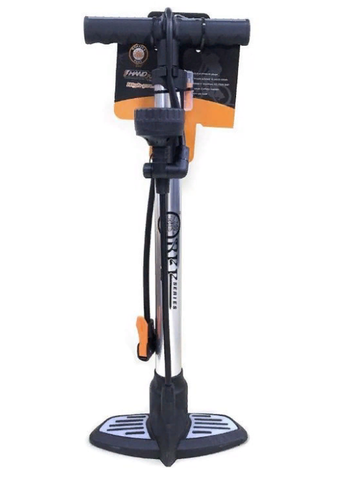 Насос BEE PUMP ручной-напольный, под ниппель AV/FV, с манометром, 38x530мм, алюм, черный