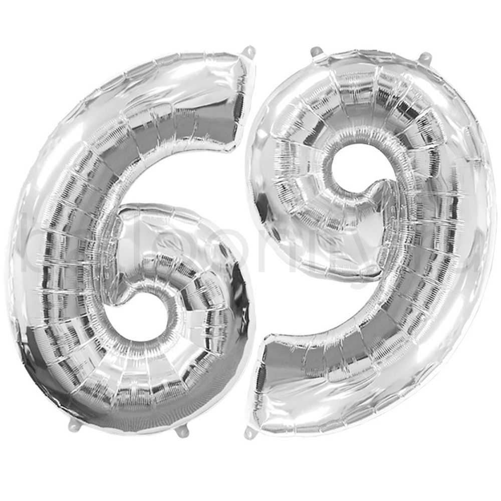 Шар ЦИФРА 6/9 Silver 32" 81 см