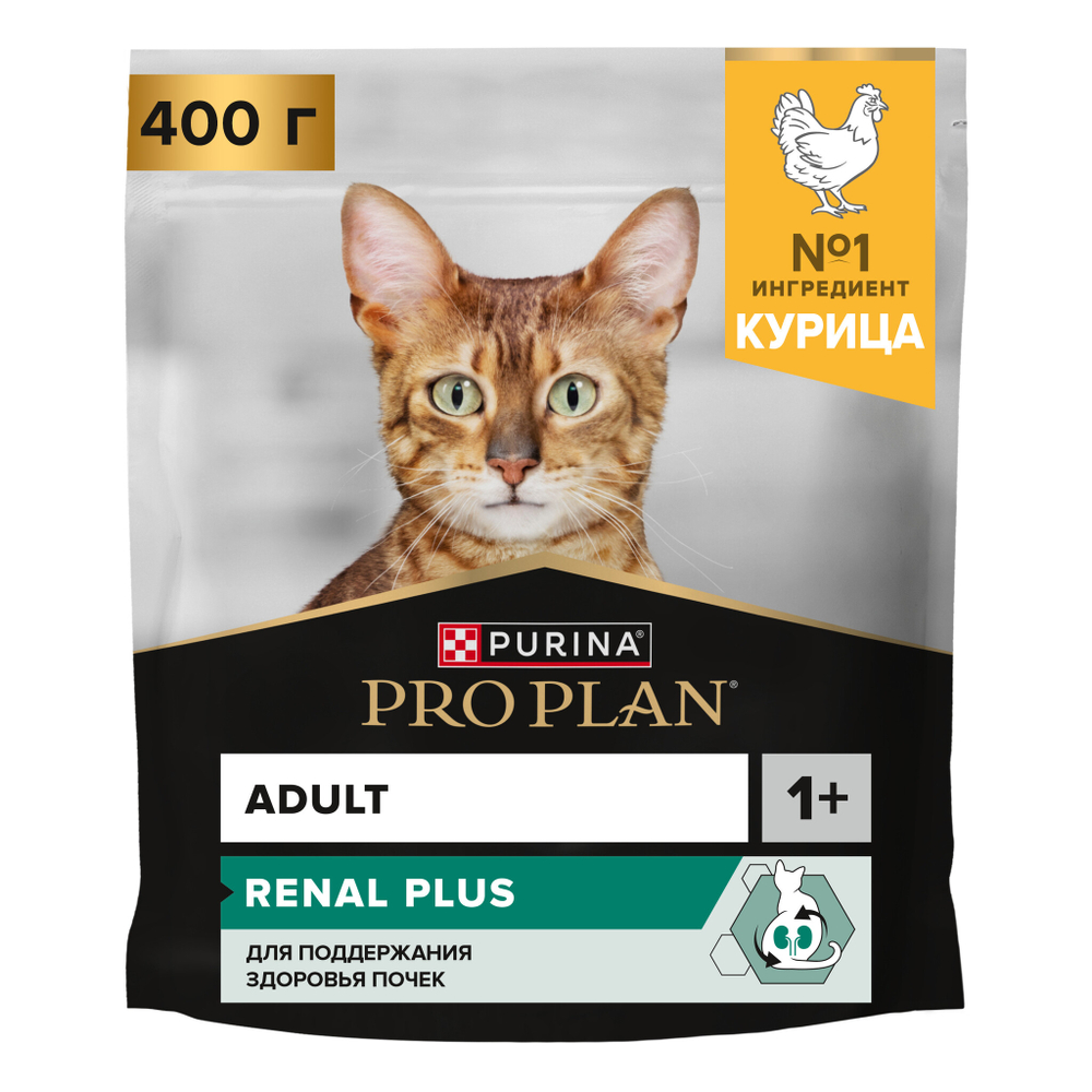 Сухой корм PRO PLAN RENAL PLUS для взрослых кошек для поддержания здоровья почек с курицей 400 г