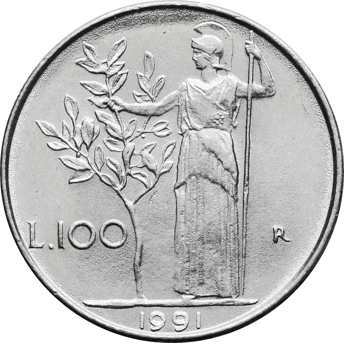 100 лир 1991 Италия
