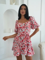 Летнее платье короткое в цветочек